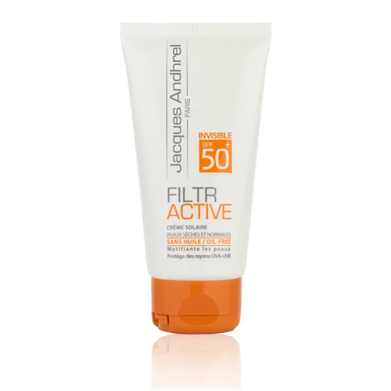 کرم ضد آفتاب بی رنگ SPF۵۰ ژاک آندرل پاریس مناسب پوست های خشک و معمولی
